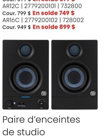 Paire d'enceintes de studio Eris de 2e génération