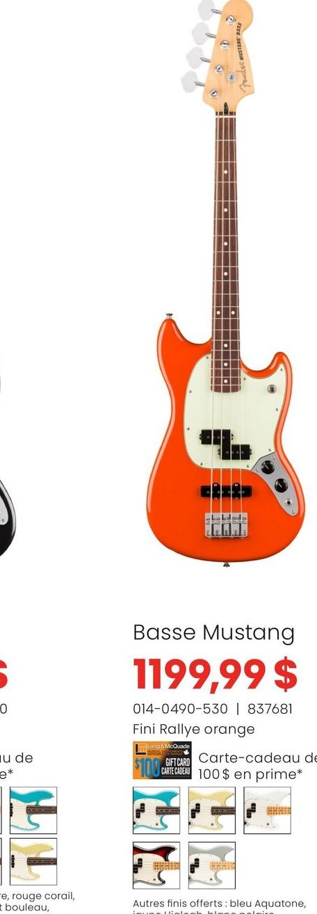 Fender Série Player II Basse Mustang