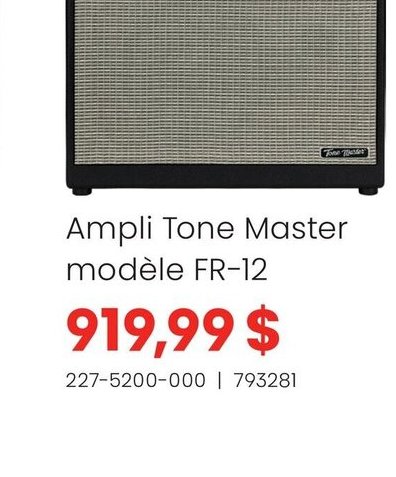 Fender Ampli Tone Master modèle FR-12