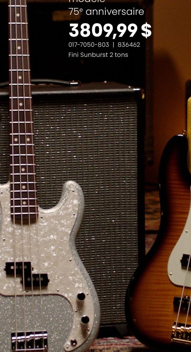 Fender Basse PJ American Professional modèle 75…