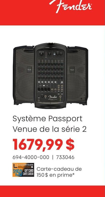 Fender Système Passport Venue de la série 2