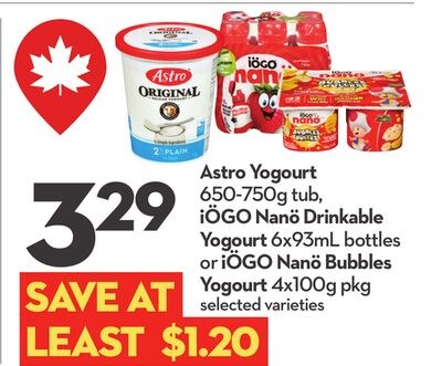 Astro Yogourt 650-750g tub, iÖGO Nanö Drinkable…