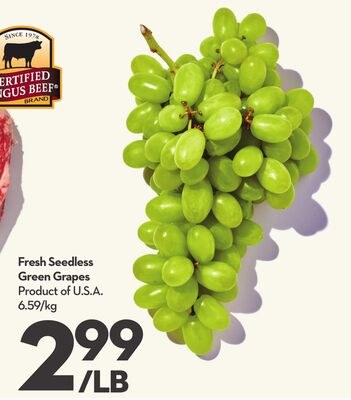Fresh Seedless Green Grapes