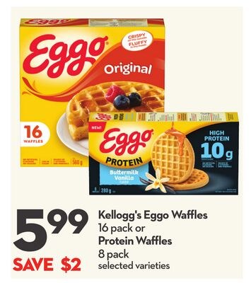 Eggo Waffles 16 pack or Protein Waffles 8 pack