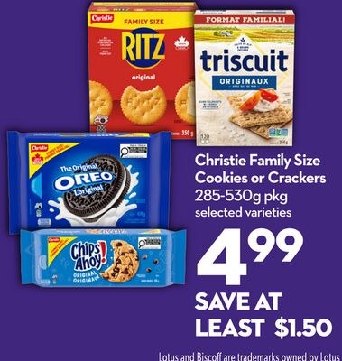Family Size Cookies or Crackers