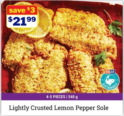 Lightly Crusted Lemon Pepper Sole