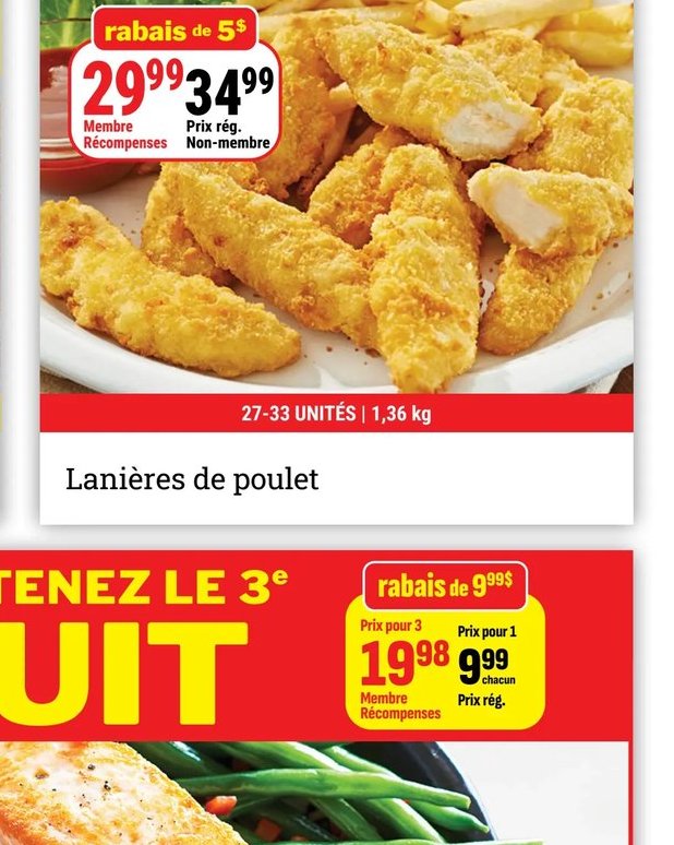 Lanières de poulet