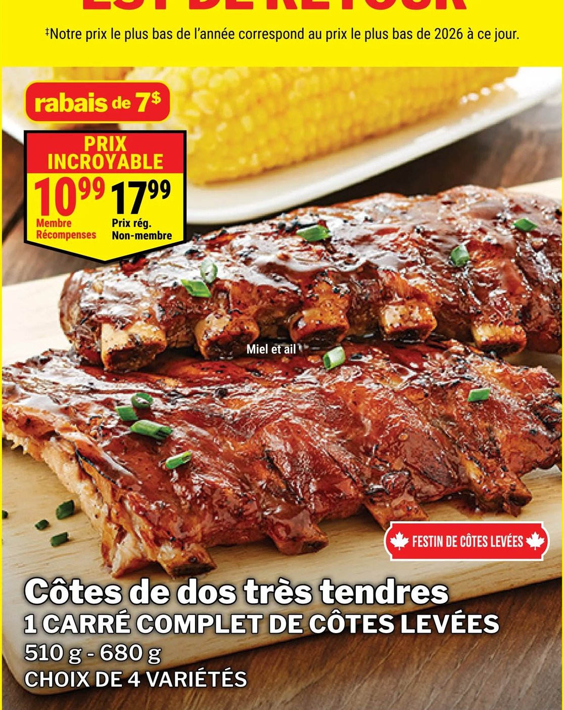 Côtes de dos très tendres - 1 carré complet de …