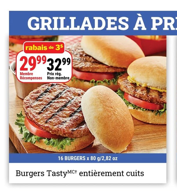 Burgers Tasty entièrement cuits