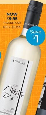 Stiletto Light Pinot Grigio VQA