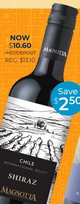Shiraz Select International Series Chile