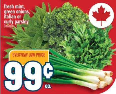 fresh mint, green onions, italian or curly pars…