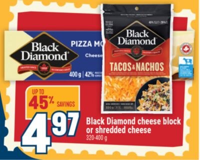 Black Diamond cheese block or shredded cheese