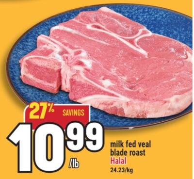 milk fed veal blade roast Halal