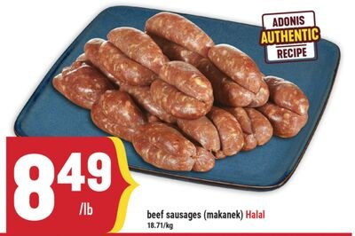 Beef sausages