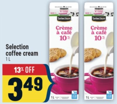 Selection coffee cream