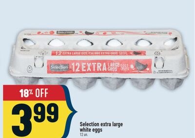 Selection extra large white eggs