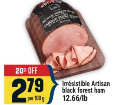 Irrésistible Artisan black forest ham