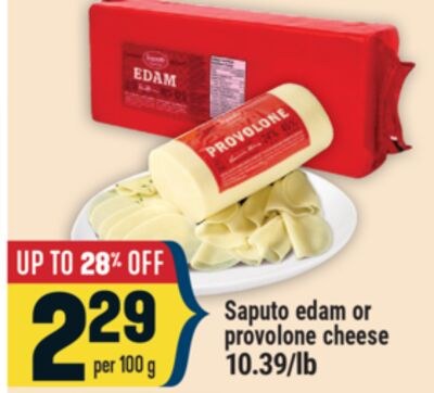 Saputo edam or provolone cheese