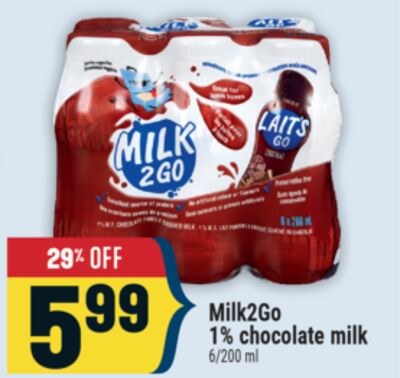 Milk2Go 1% chocolate milk