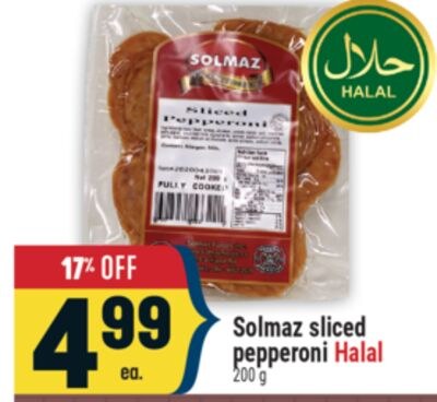Solmaz sliced pepperoni Halal