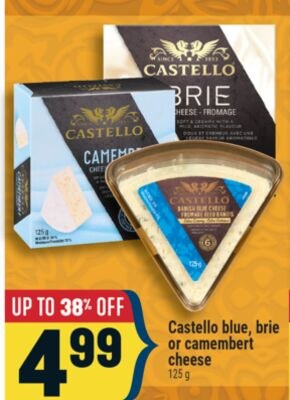 Castello blue, brie or camembert cheese