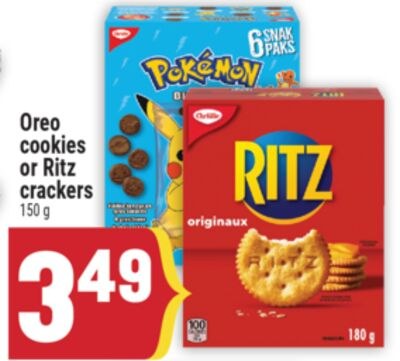 Oreo cookies or Ritz crackers