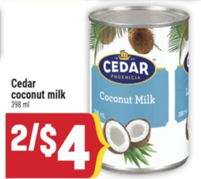Cedar coconut milk