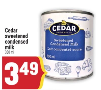 Cedar sweetened condensed milk