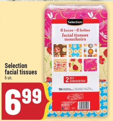Selection facial tissues