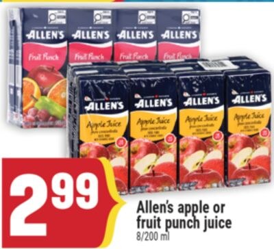 Allen's apple or fruit punch juice
