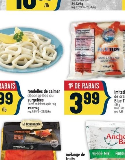 Noodles de calmar décongélées ou surgelées