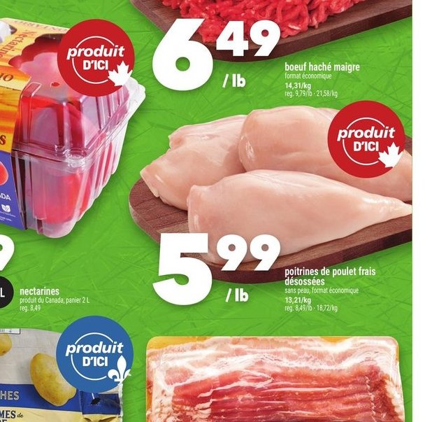 Poitrines de poulet frais désossées