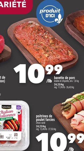 Bavette de porc marinade
