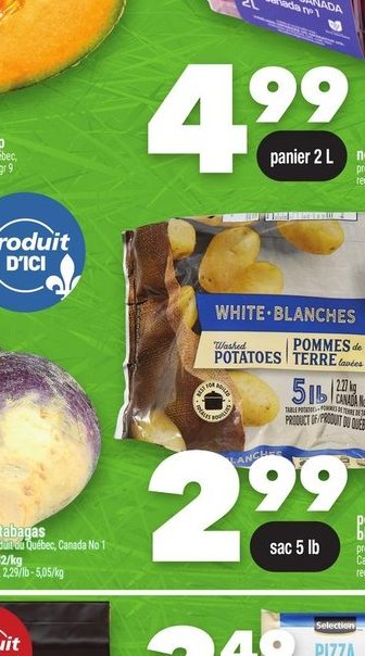 Pommes de terre blanches