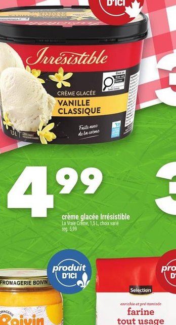 Crème glacée Irrésistible vanille classique