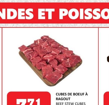 Cubes de boeuf à ragoût