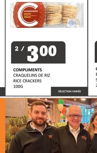 COMPLIMENTS CRAQUELINS DE RIZ RICE CRACKERS