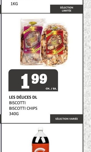LES DÉLICES DL BISCOTTI BISCOTTI CHIPS