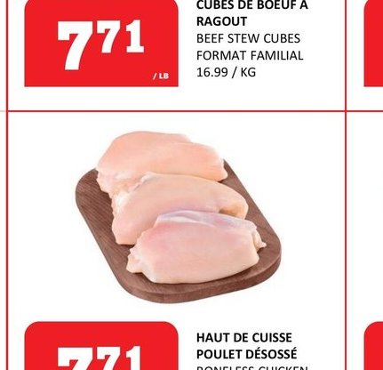 Haut de cuisse poulet désossé