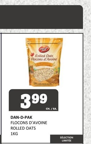 DAN-D-PAK FLOCONS D'AVOINE ROLLED OATS