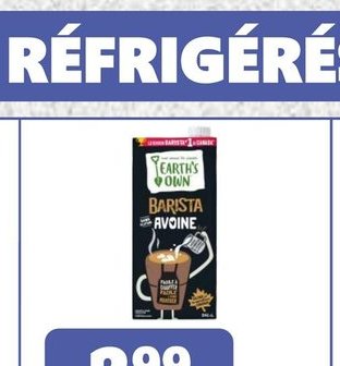 EARTH'S OWN LAIT D'AVOINE BARISTA BARISTA OAT M…