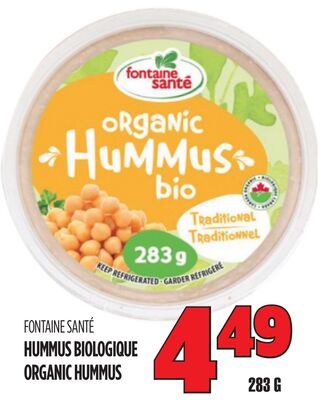 FONTAINE SANTÉ HUMMUS BIOLOGIQUE