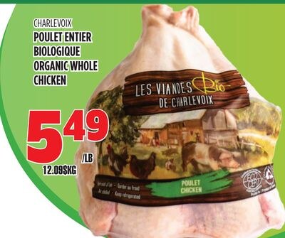 CHARLEVOIX POULET ENTIER BIOLOGIQUE