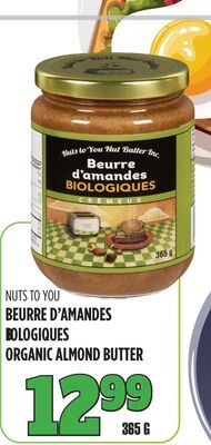 BEURRE D'AMANDES BIOLOGIQUES