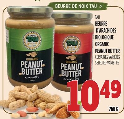 BEURRE D'ARACHIDES BIOLOGIQUE TAU