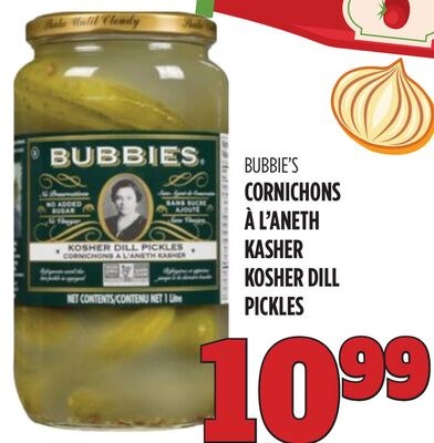 CORNICHONS À L'ANETH KASHER BUBBIE'S
