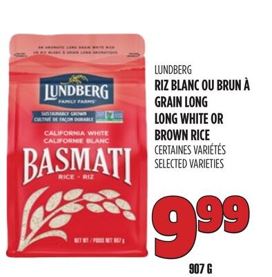 LUNDBERG RIZ BLANC OU BRUN À GRAIN LONG