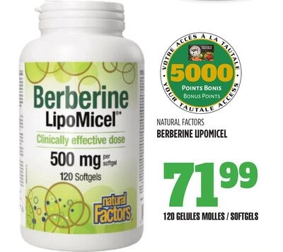 BERBERINE LIPOMICEL NATURAL FACTORS
