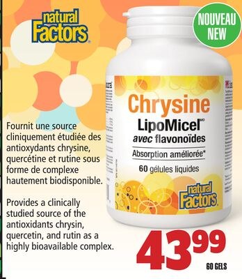 Natural Factors Chrysine LipoMicel Natural Fact…